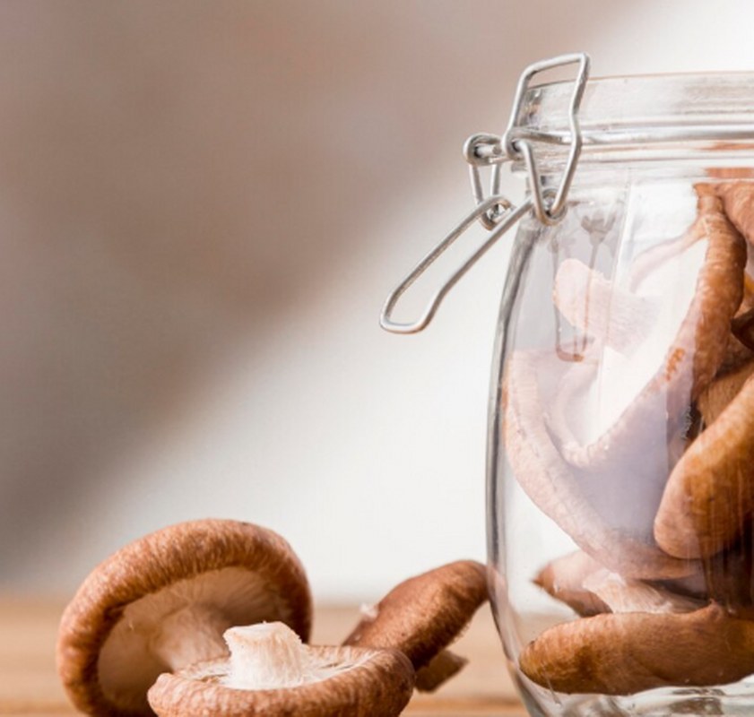 Mushrooms in a jar.