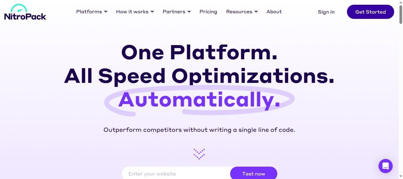 NitroPack.com webpage view.