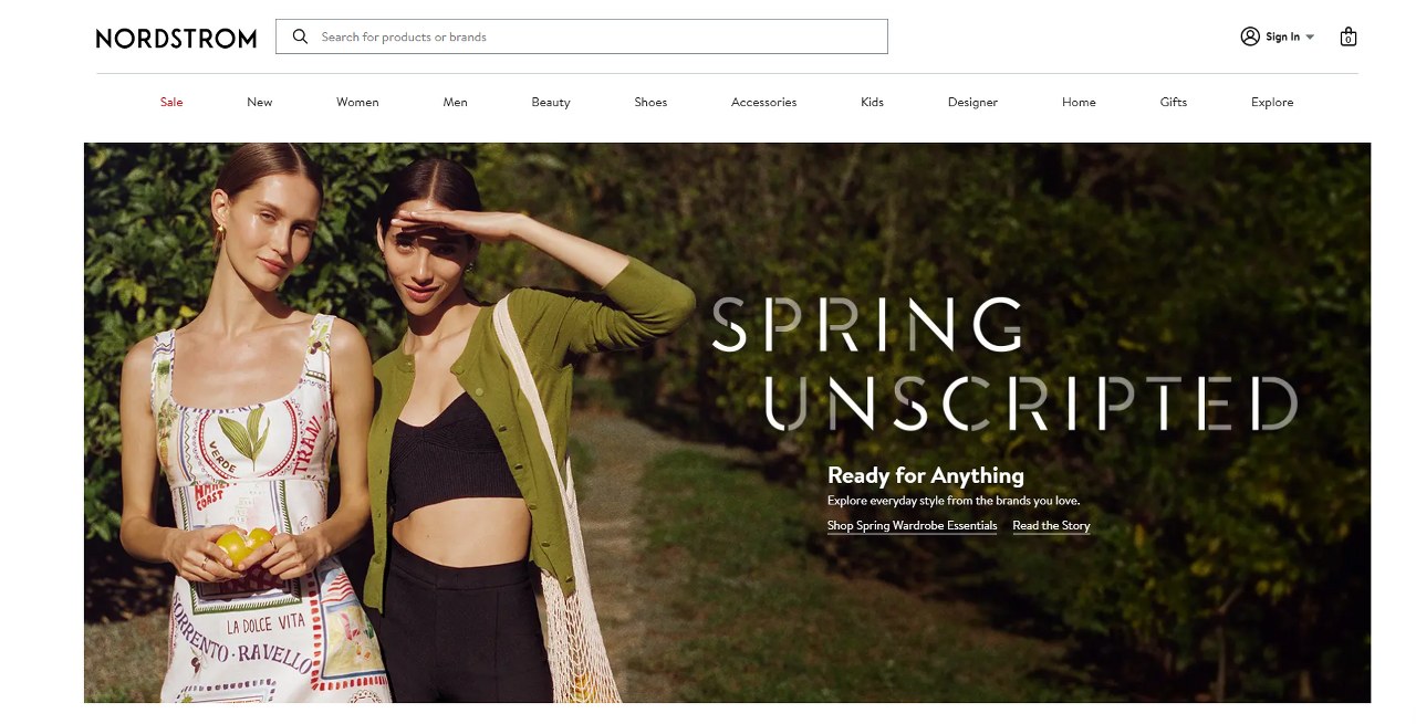 Nordstrom website.