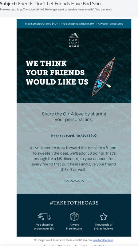 Oars + Alps email.