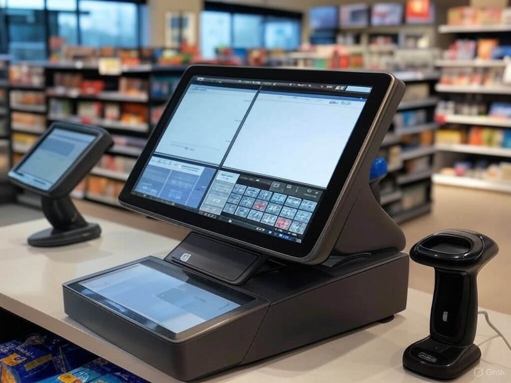 Point of Sale system in a retail store.