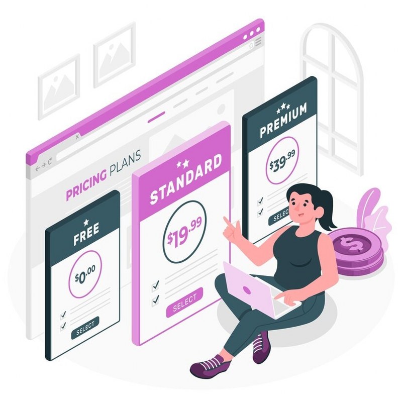 Pricing plans illustration.