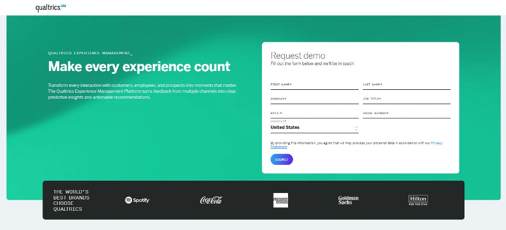 Qualtrics homepage.