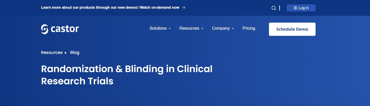 Randomization and blinding blog on Castor website.