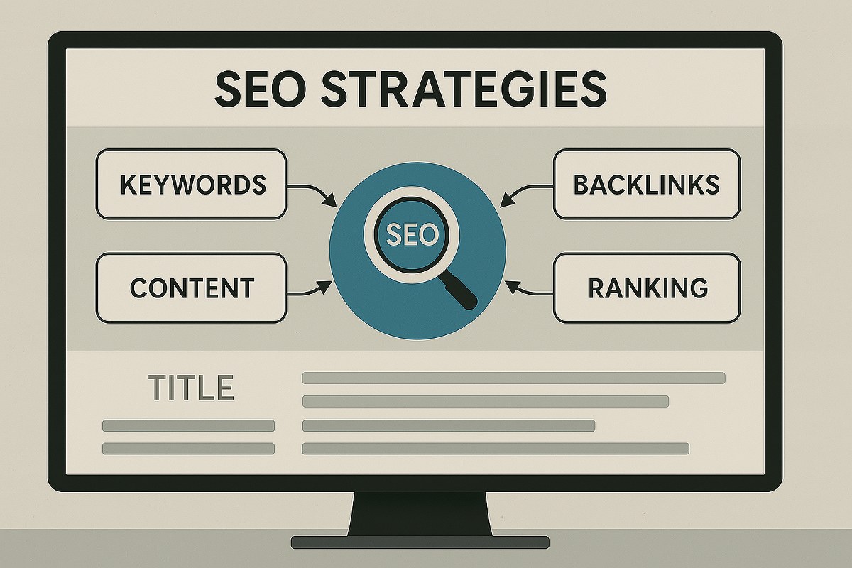 SEO strategies illustration.