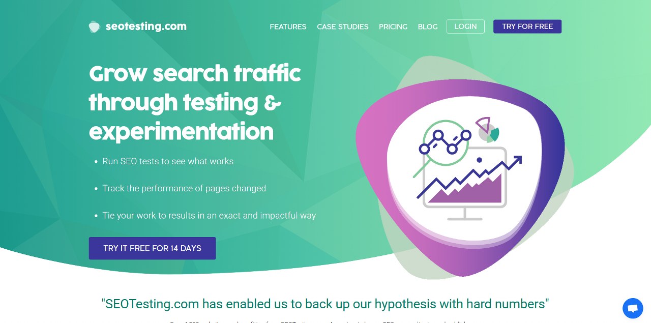 SEOTesting's website.