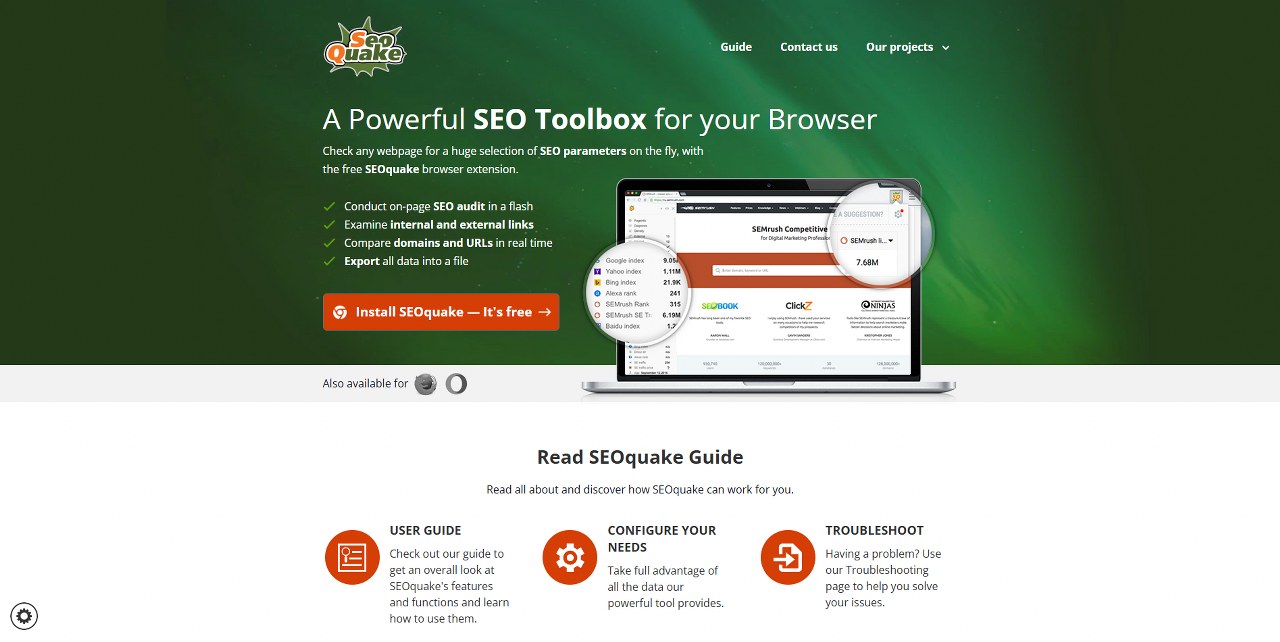 SEOquake's website.