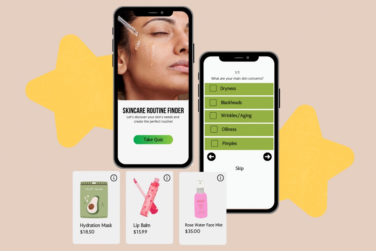 Sample skincare product quiz.