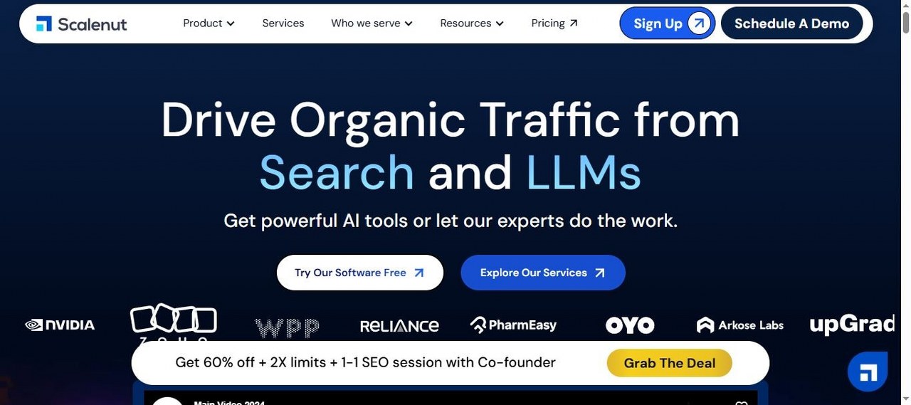 Scalenut.com webpage view.