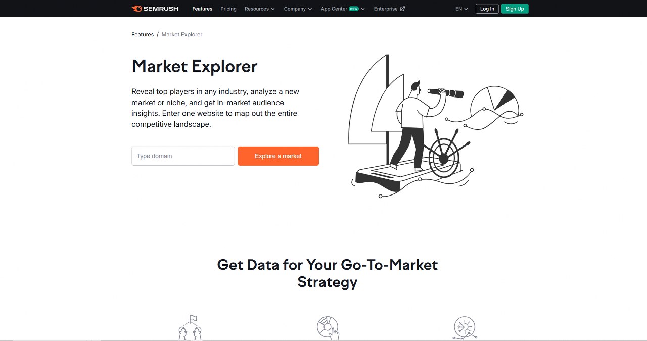 Semrush's market explorer.
