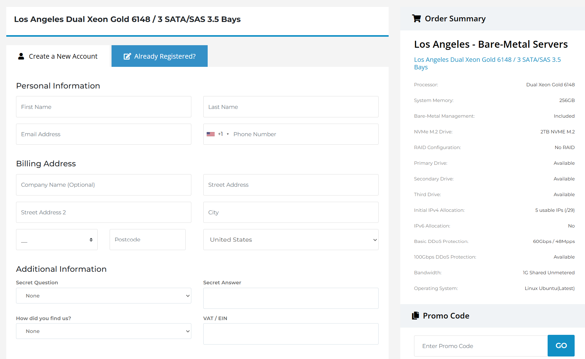 Signup form