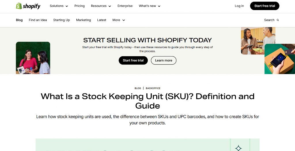 Shopify SKU.