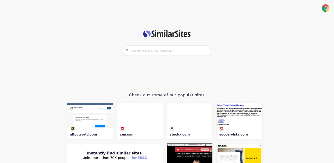 SimilarSites' website.