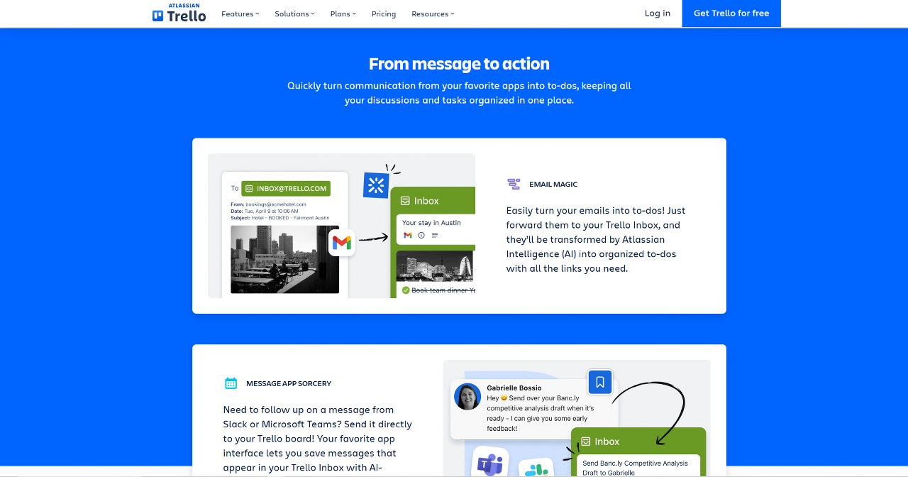 Some of Trello's features.