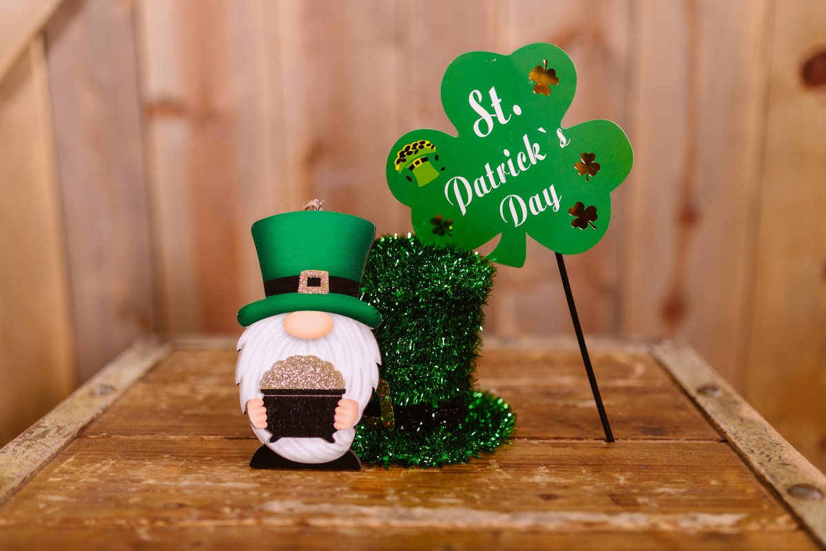 St. Patrick's Day decorations.
