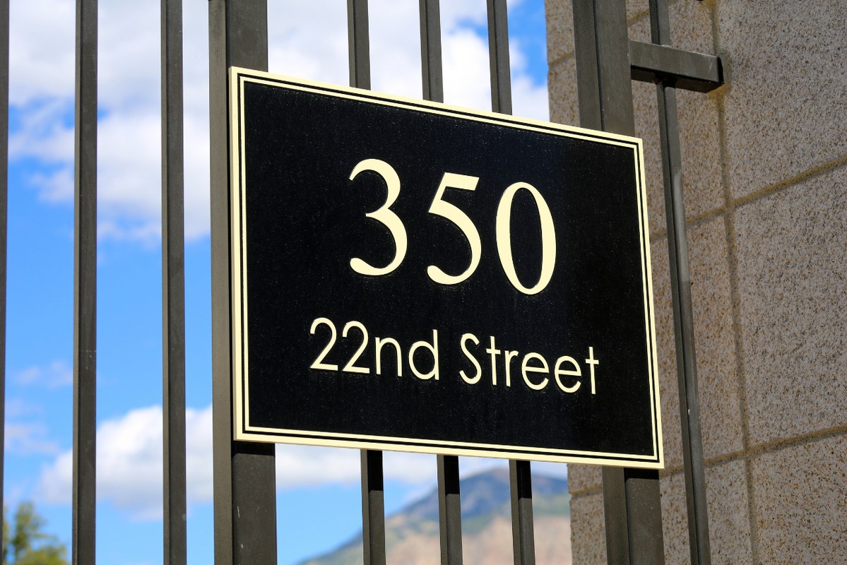 Street sign and address.
