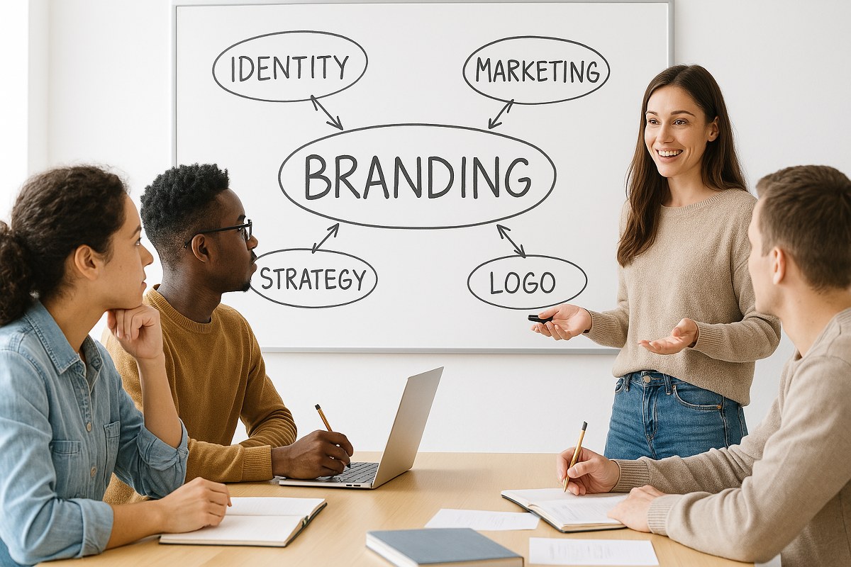 Students learning about branding.