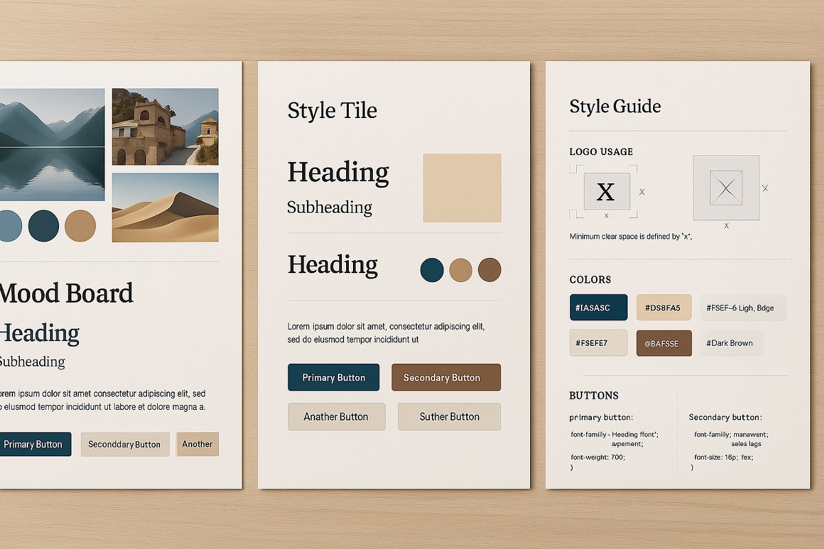 Style sheets on a board.