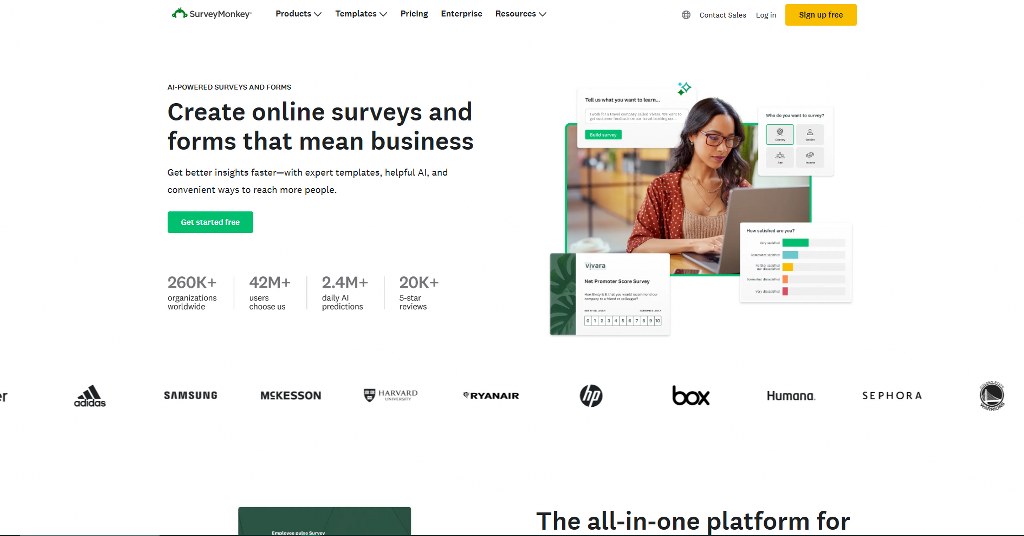 SurveyMonkey website.