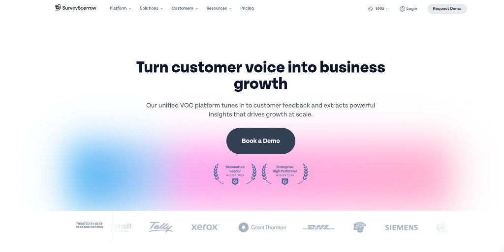 SurveySparrow website.