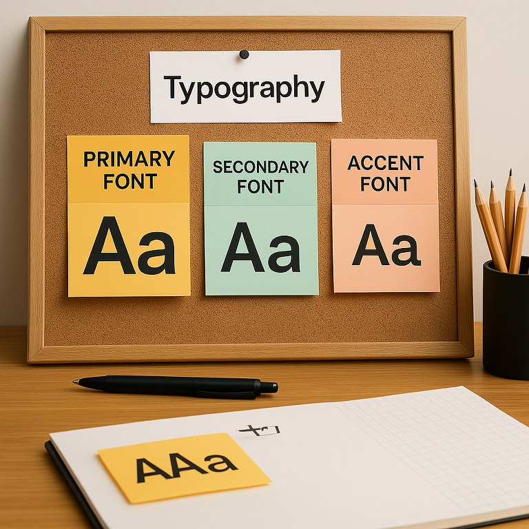 Typography planning board.