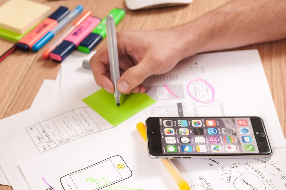 UI-UX designing on paper.