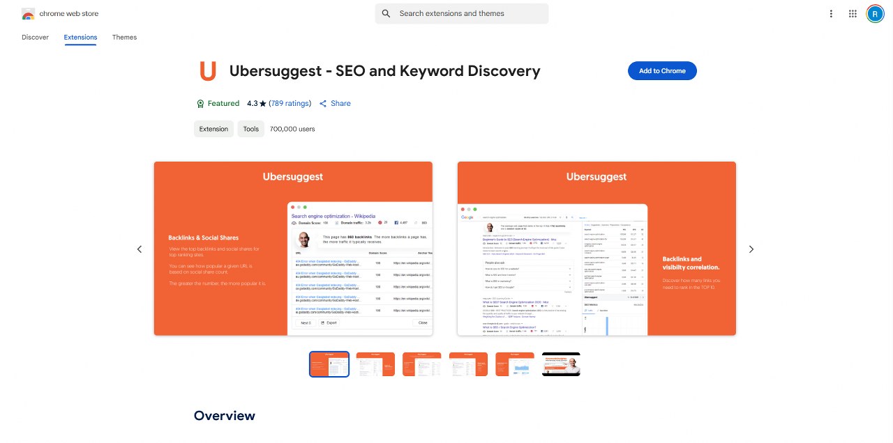 Ubersuggest on chrome webstore.
