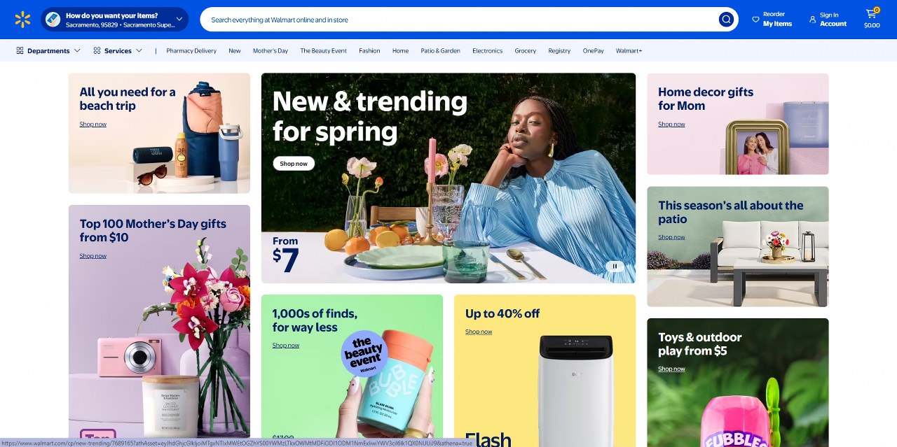Walmart's website.