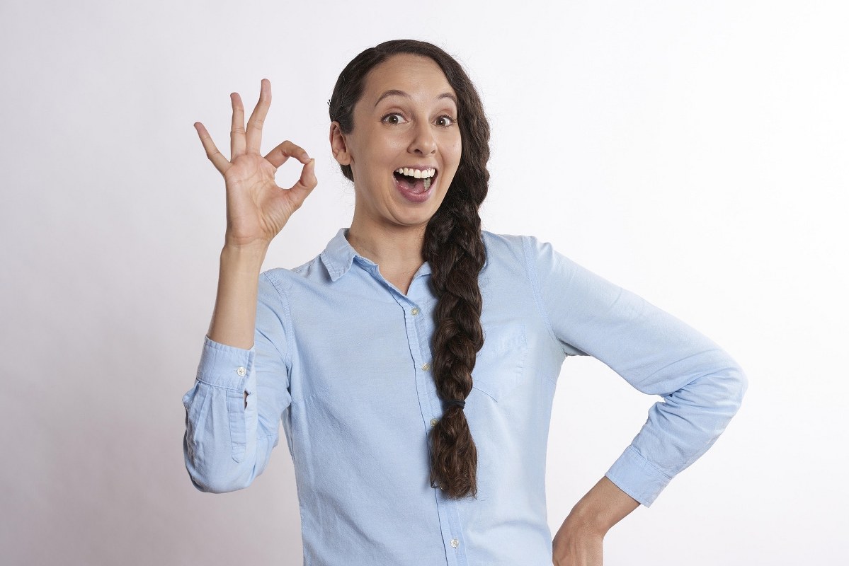 Woman shows the right choice.