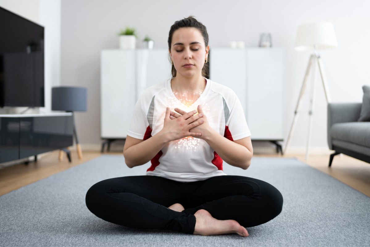 Woman with psychic Hand with the ability to Heal.