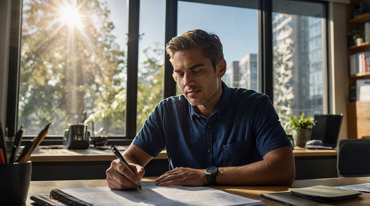 Writing down a plan.