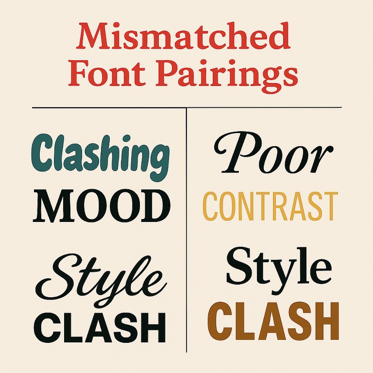 image of mismatched font pairings.