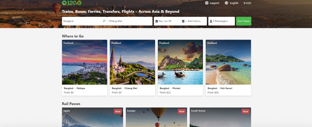 12go website homepage.