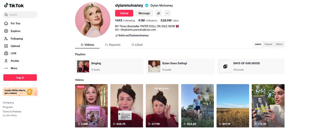 A Tiktok profile.
