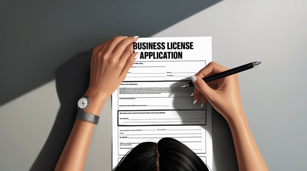 A close-up of female hands filling out a form that says
