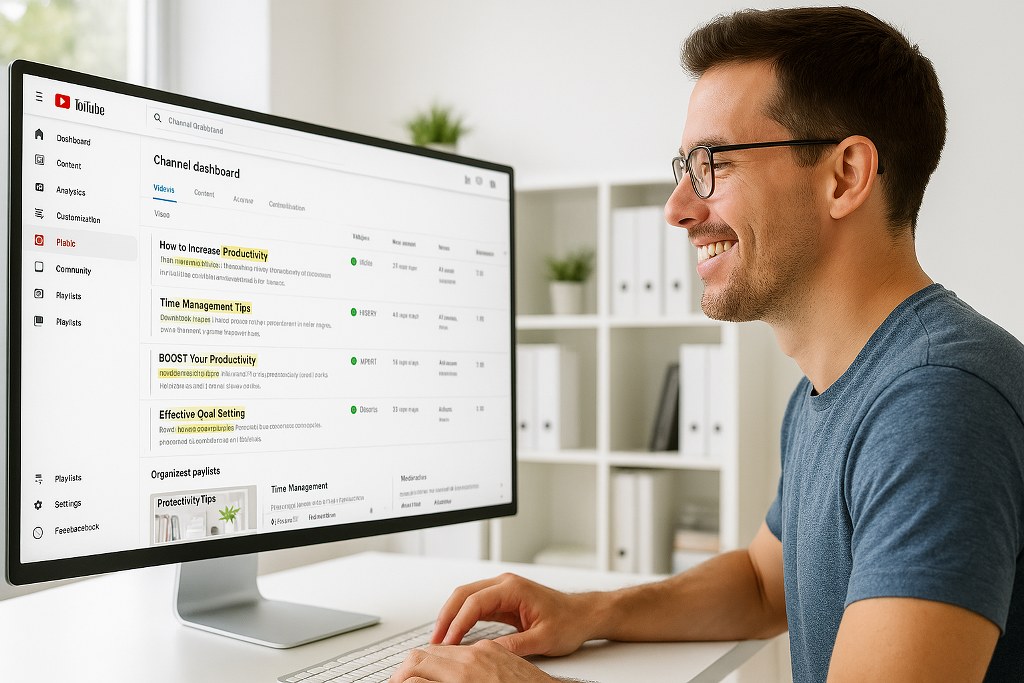 A creator curating his YouTube dashboard.