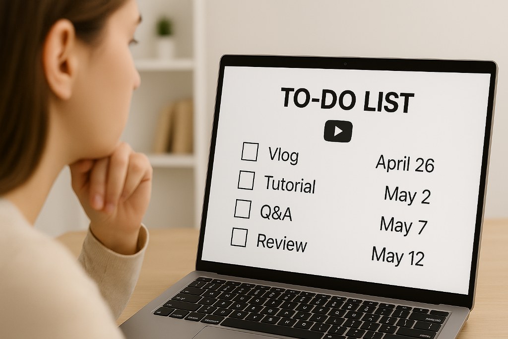 A creator reviewing her creation to do list.