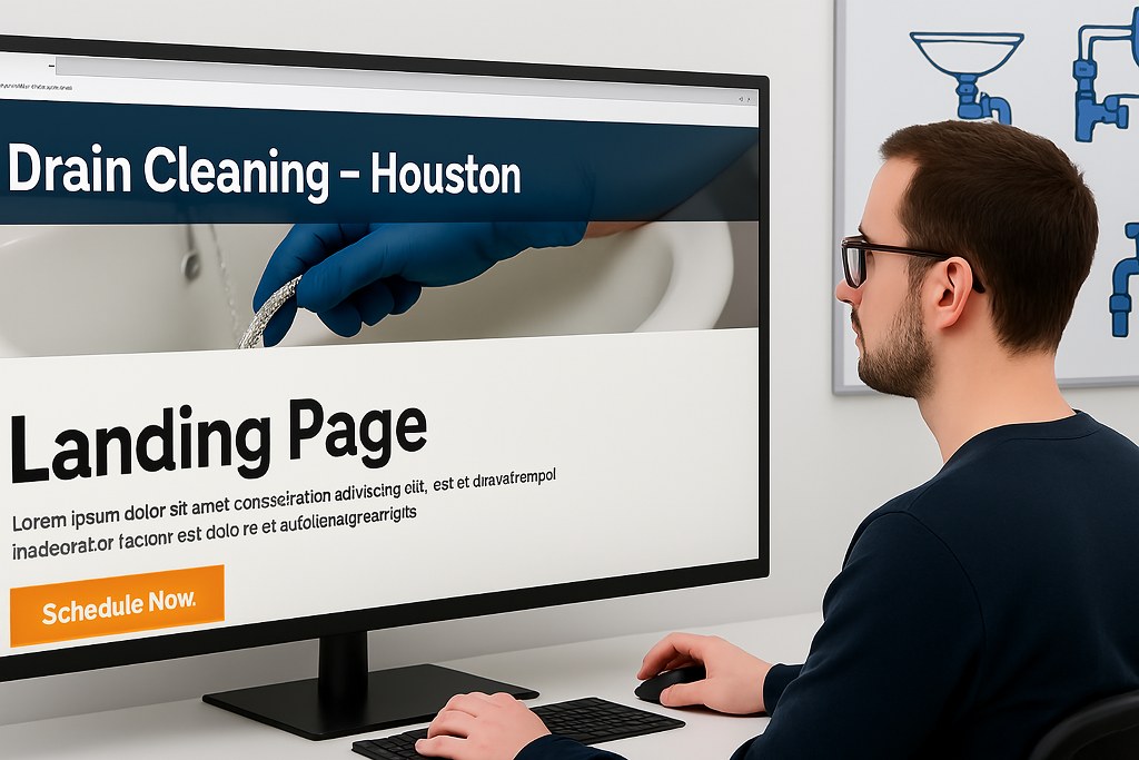 A developer making a website landing page.