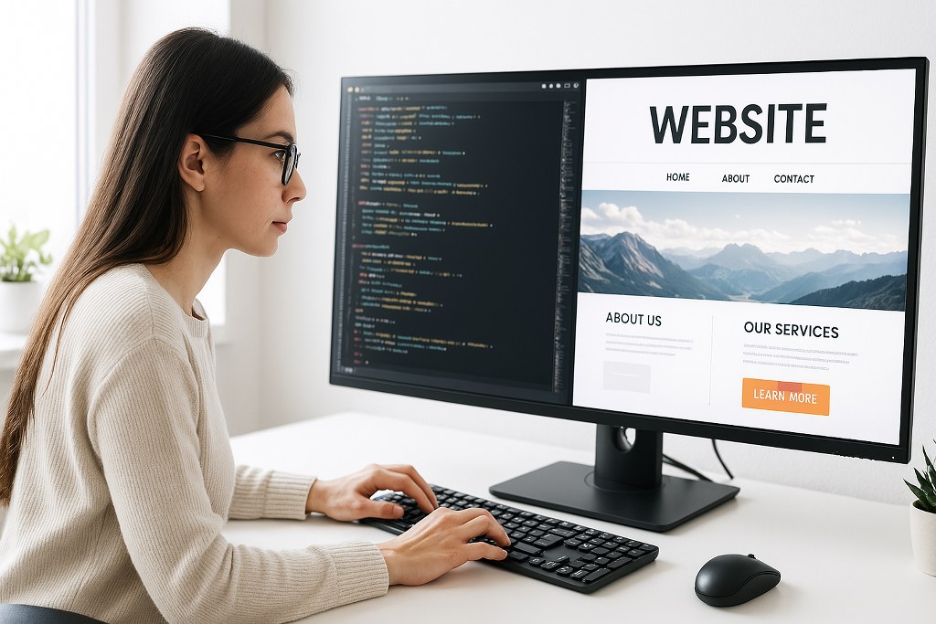 A female web designer.