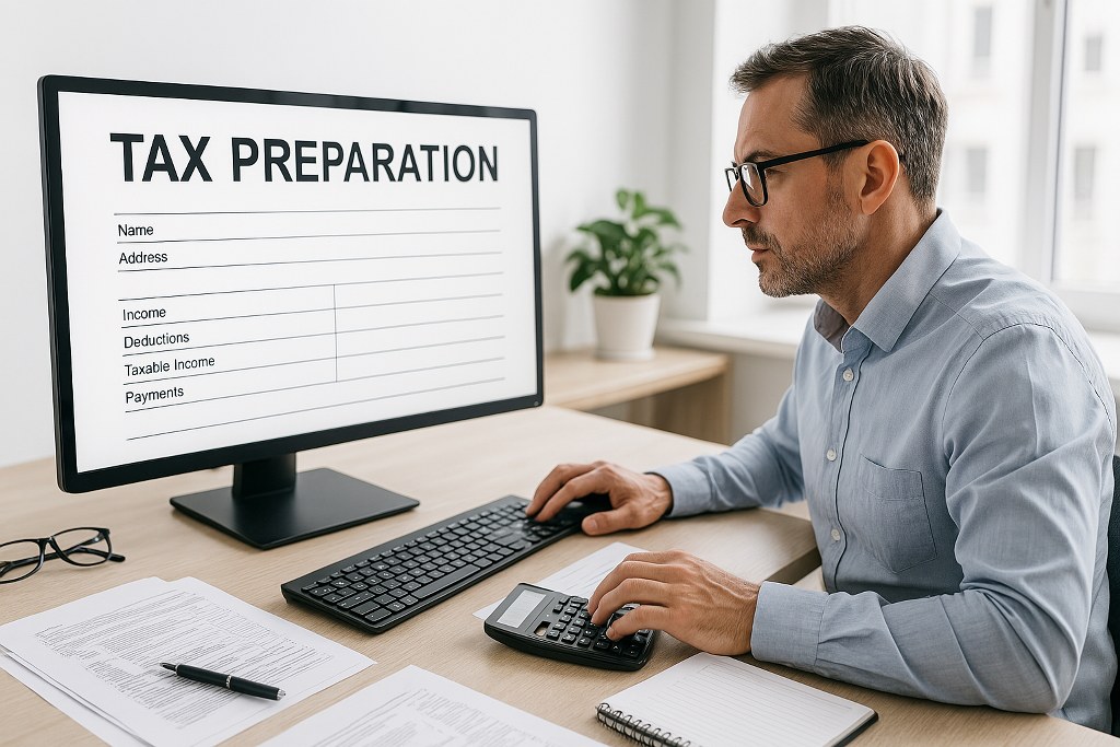 A man doing tax preparation.