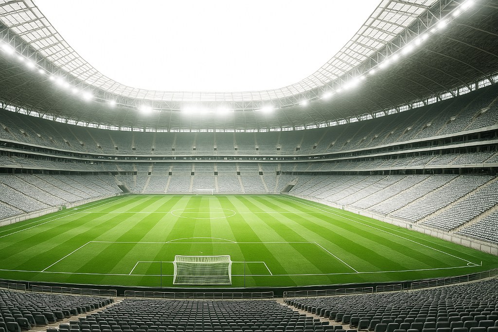 A sports stadium.