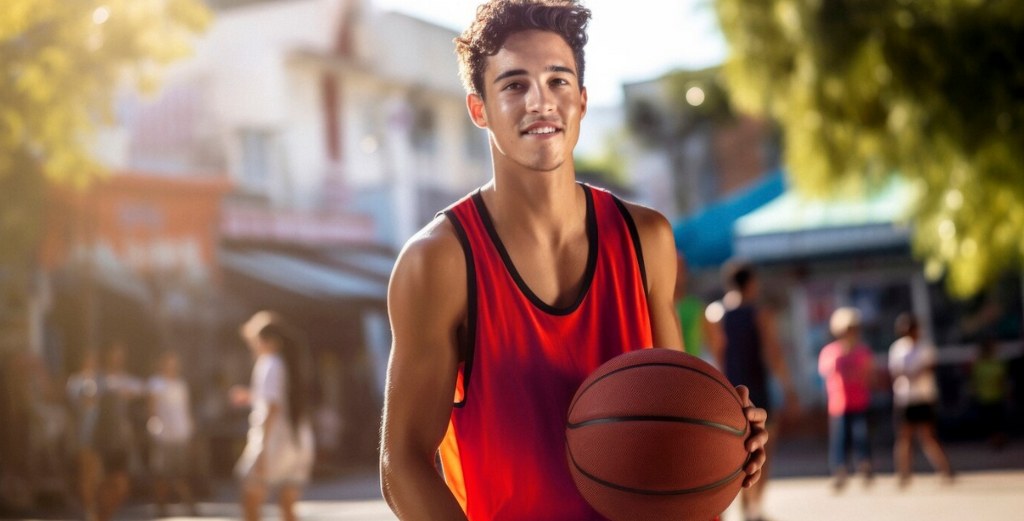 A young basketball player.