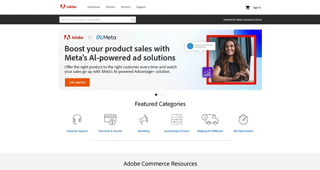 Adobe Magento website.