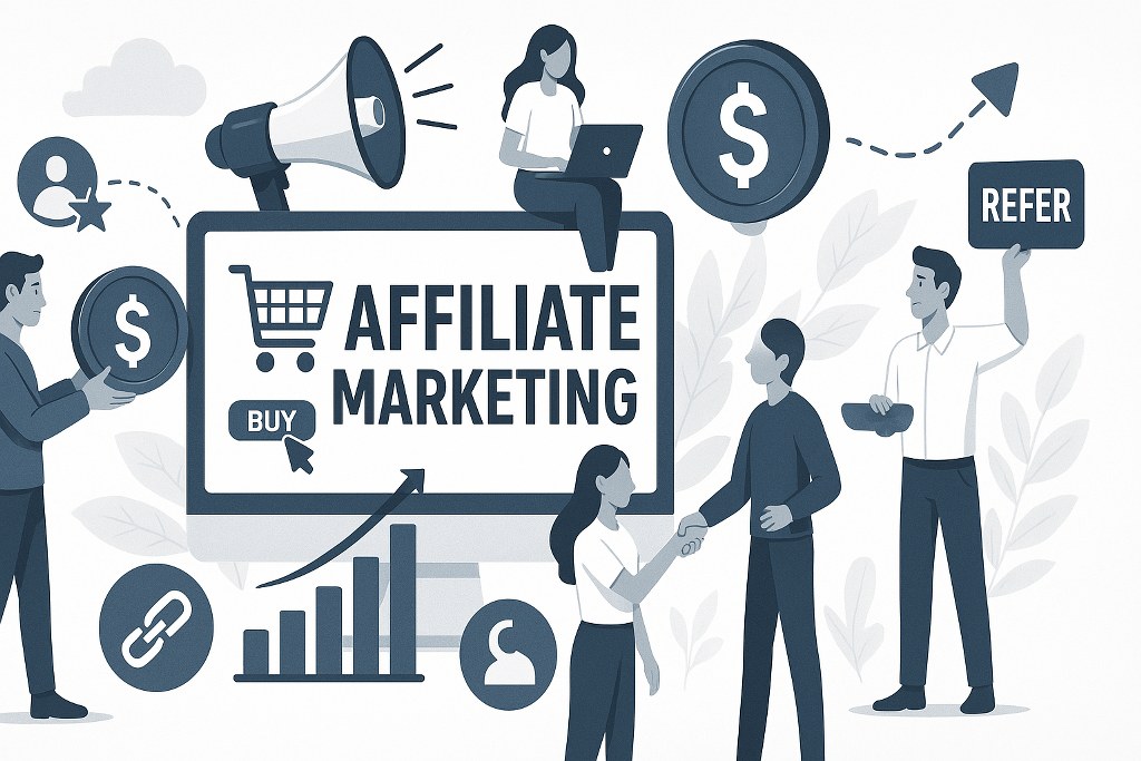 Affiliate marketing illustration.
