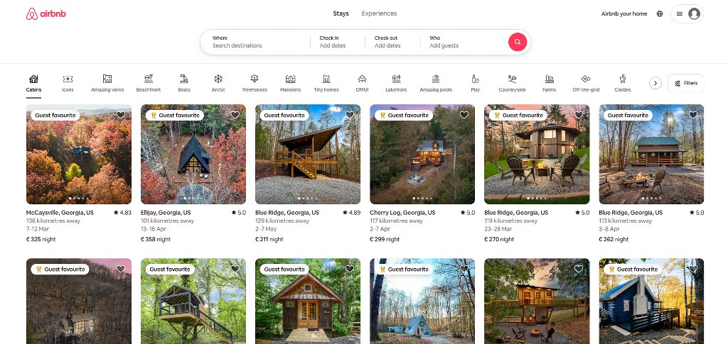 Airbnb website.