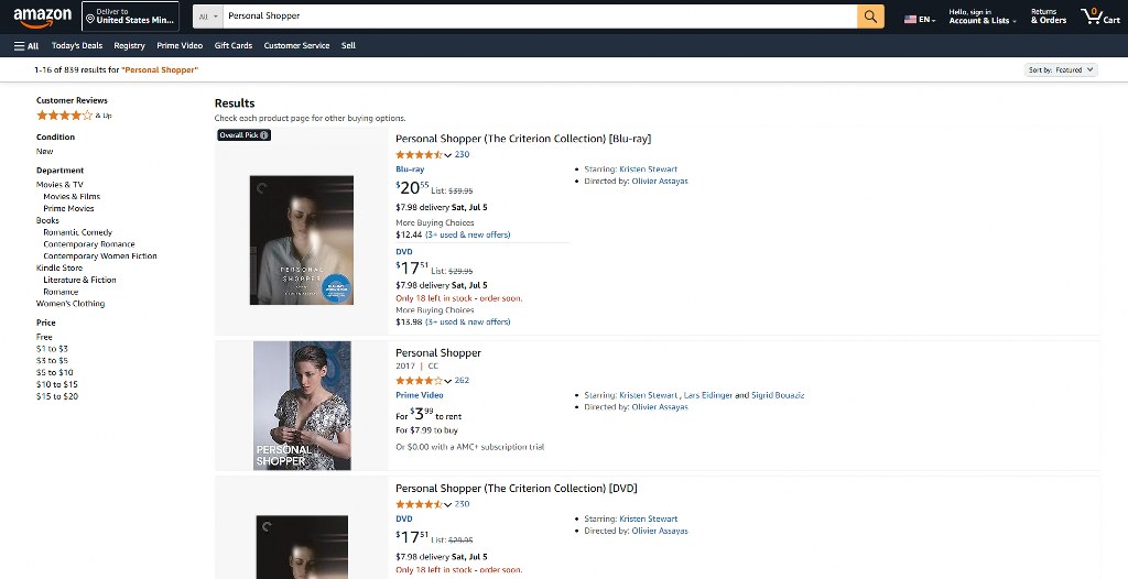 Amazon Personal Shopper webpage.