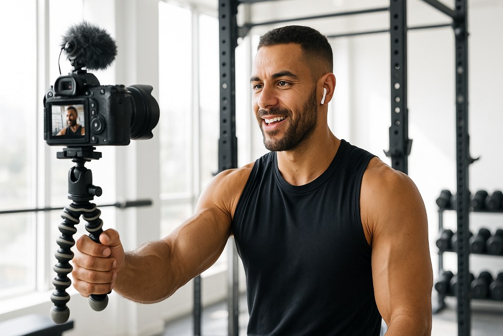 An athlete filming himself.