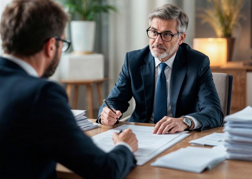 An entrepreneur speaking with a tax consultant.