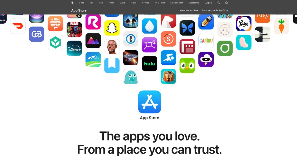 App Store website.