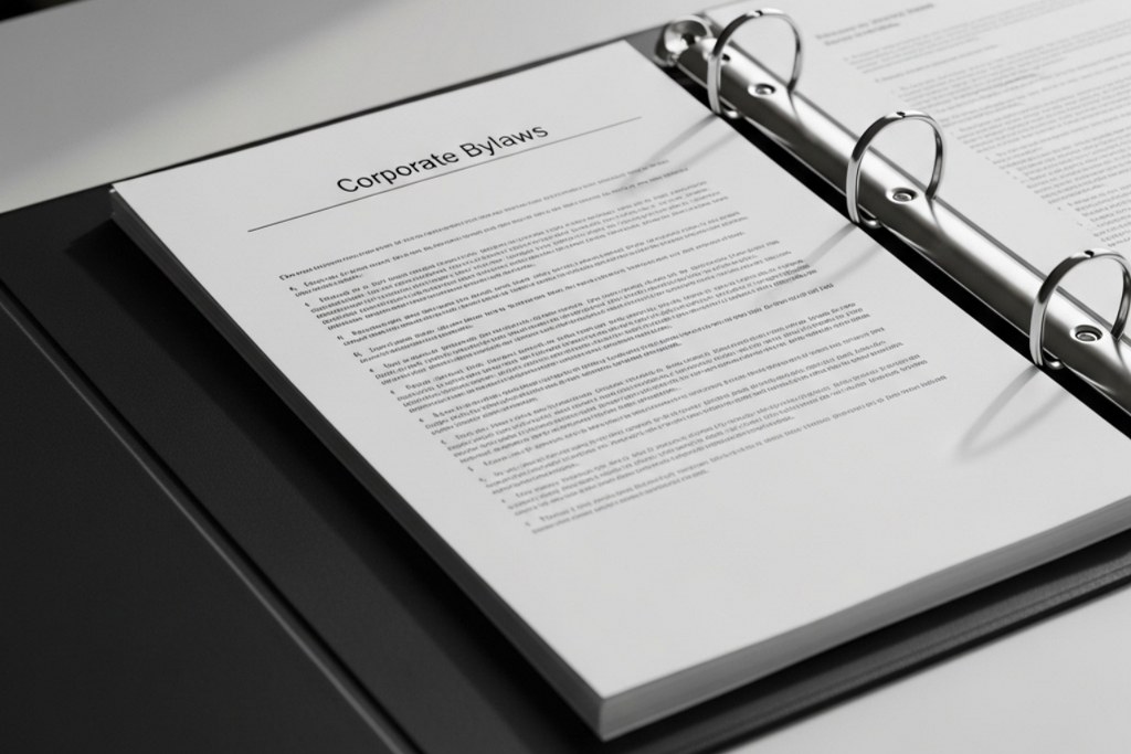 Binded papers entitled on front 